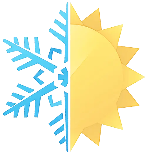 Half Sun and Snowflake Symbol
