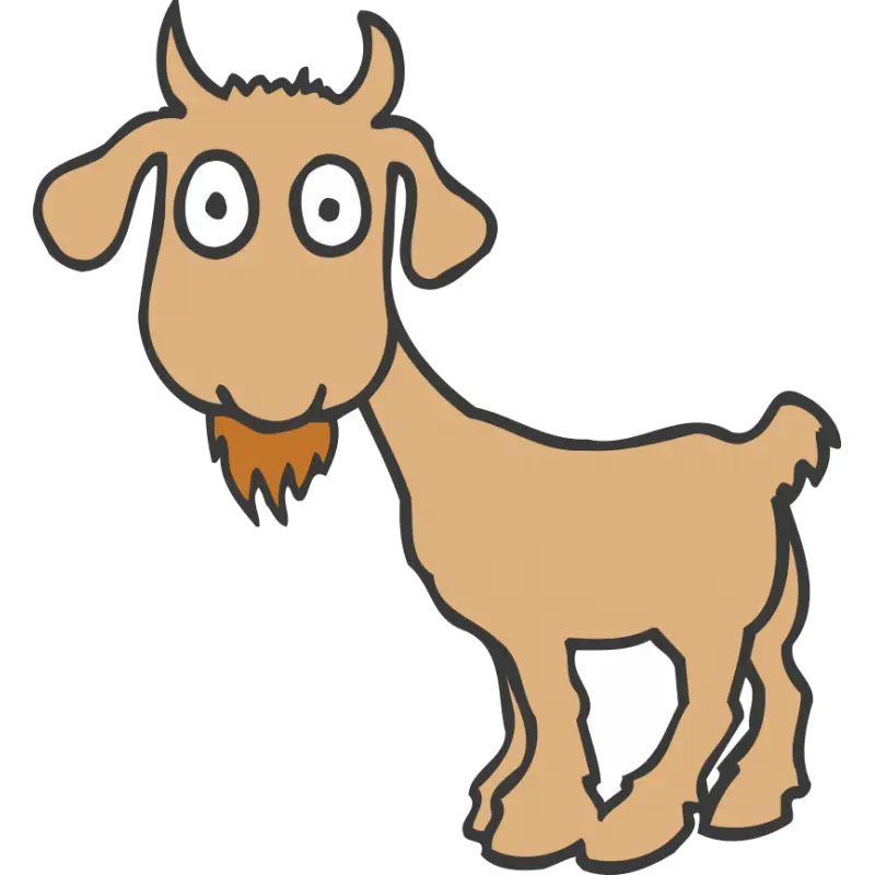 Quirky Cartoon Goat Illustration