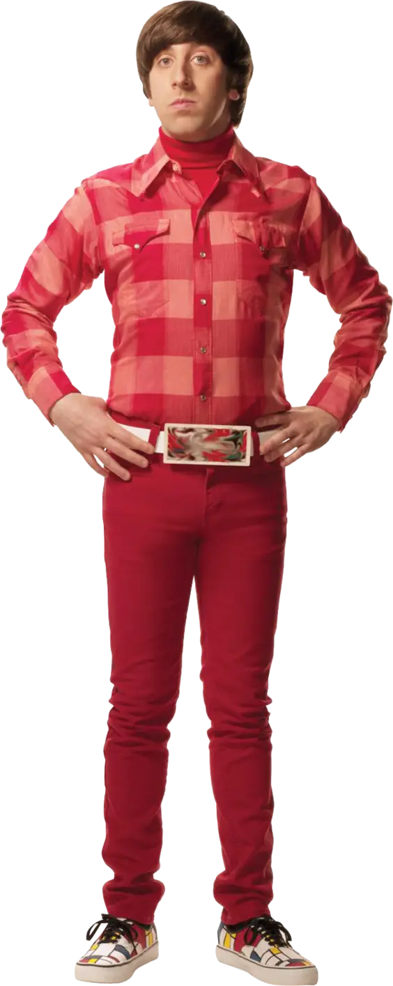 Man in Red Plaid Outfit