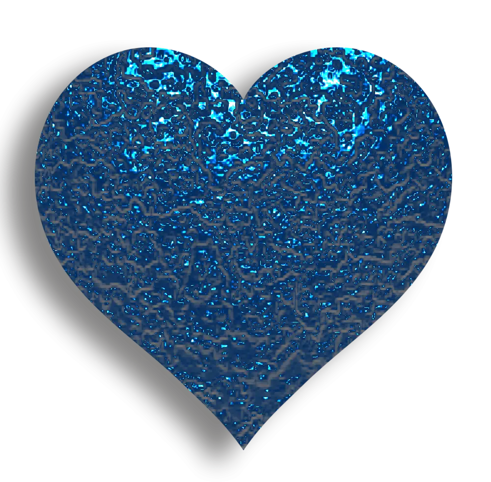 Blue Glitter Heart