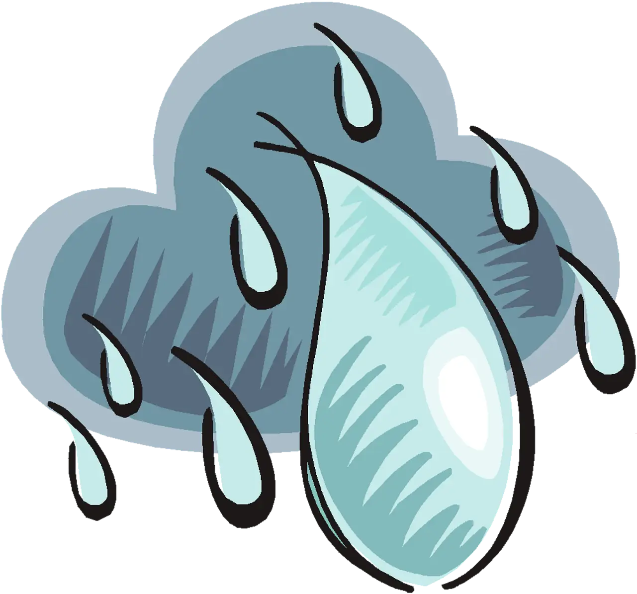 Rain Cloud with Raindrops
