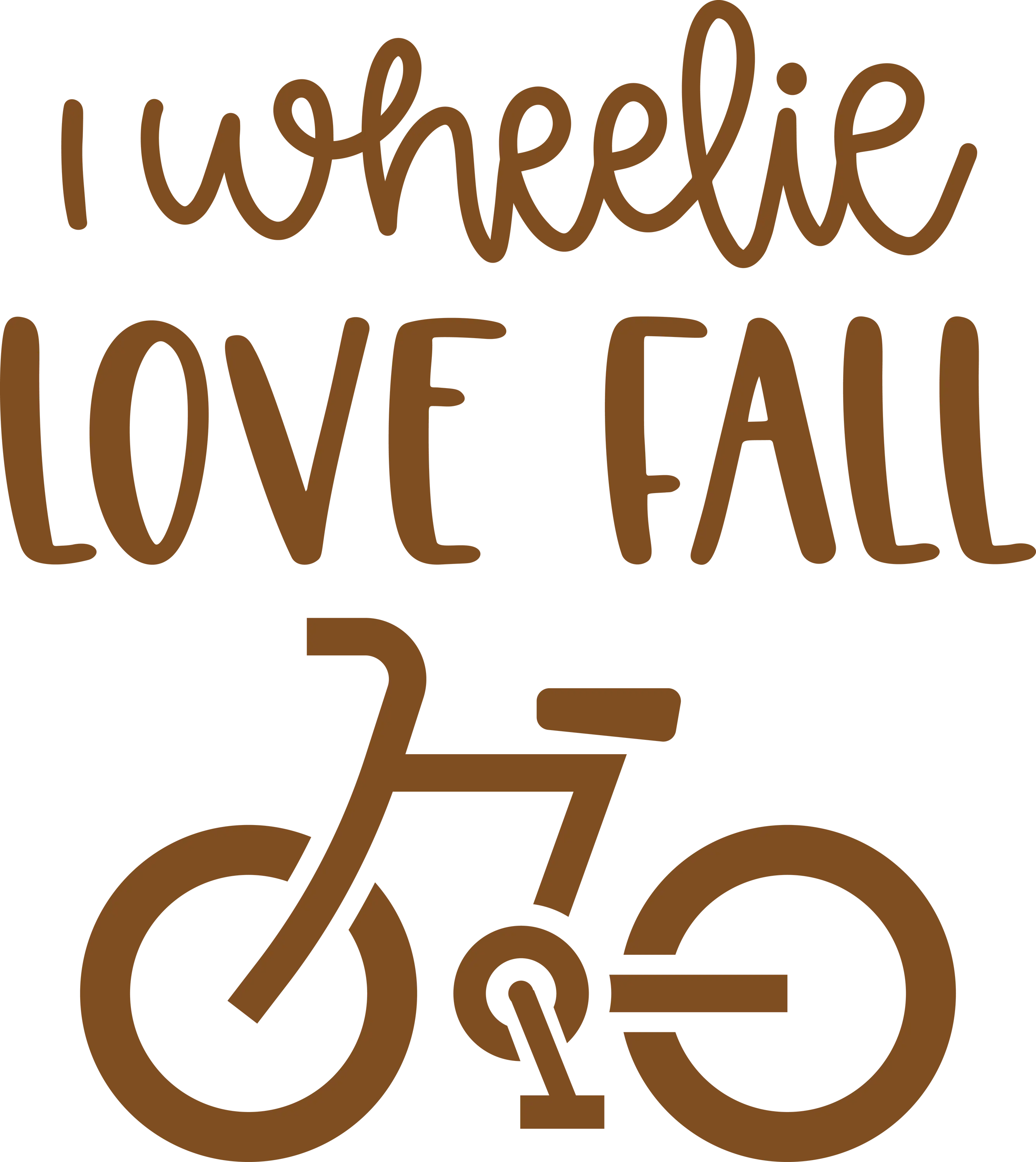 Brown Fall Bicycle Silhouette Illustration