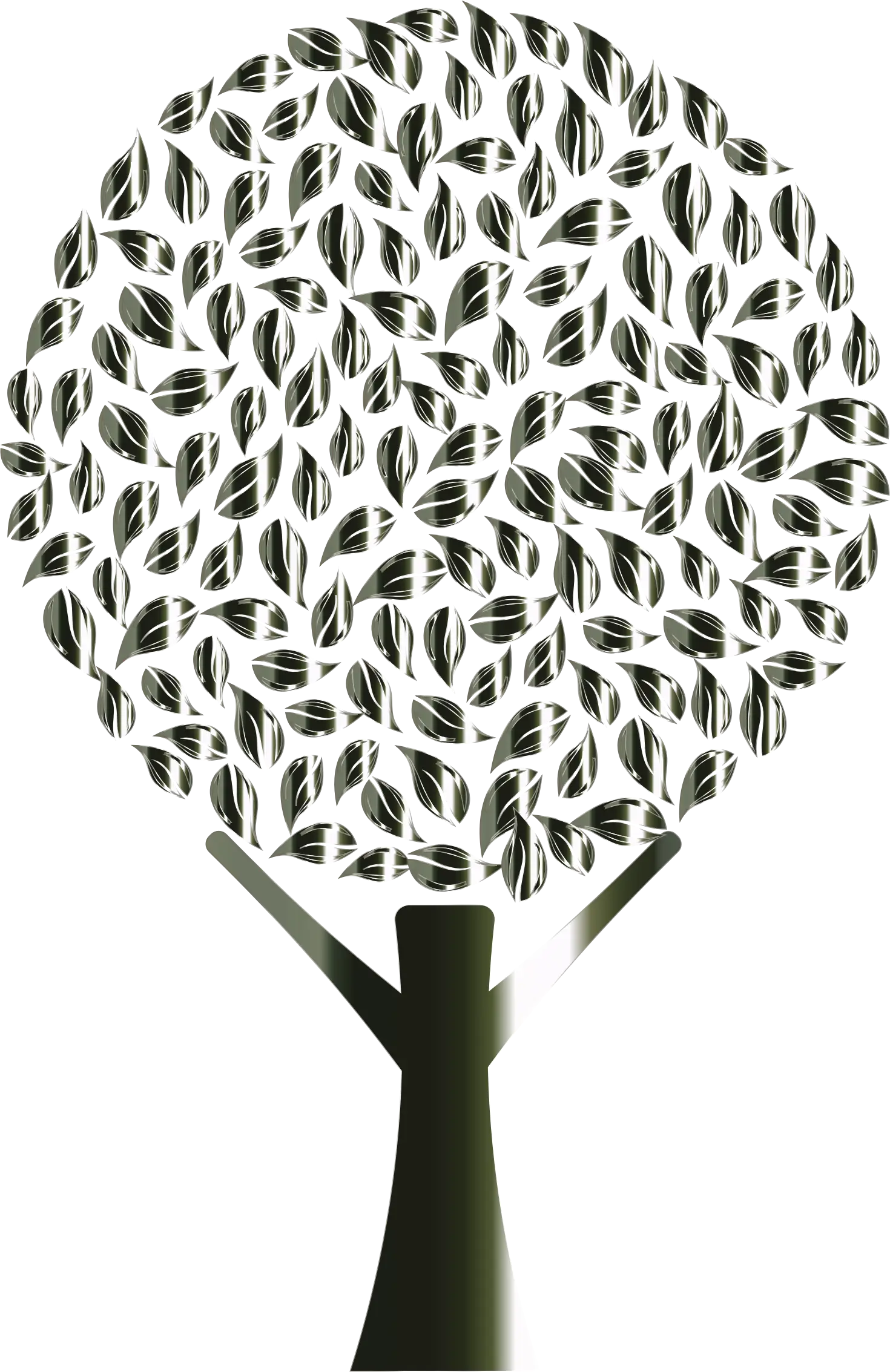 Abstract Tree with Leaf Pattern Illustration