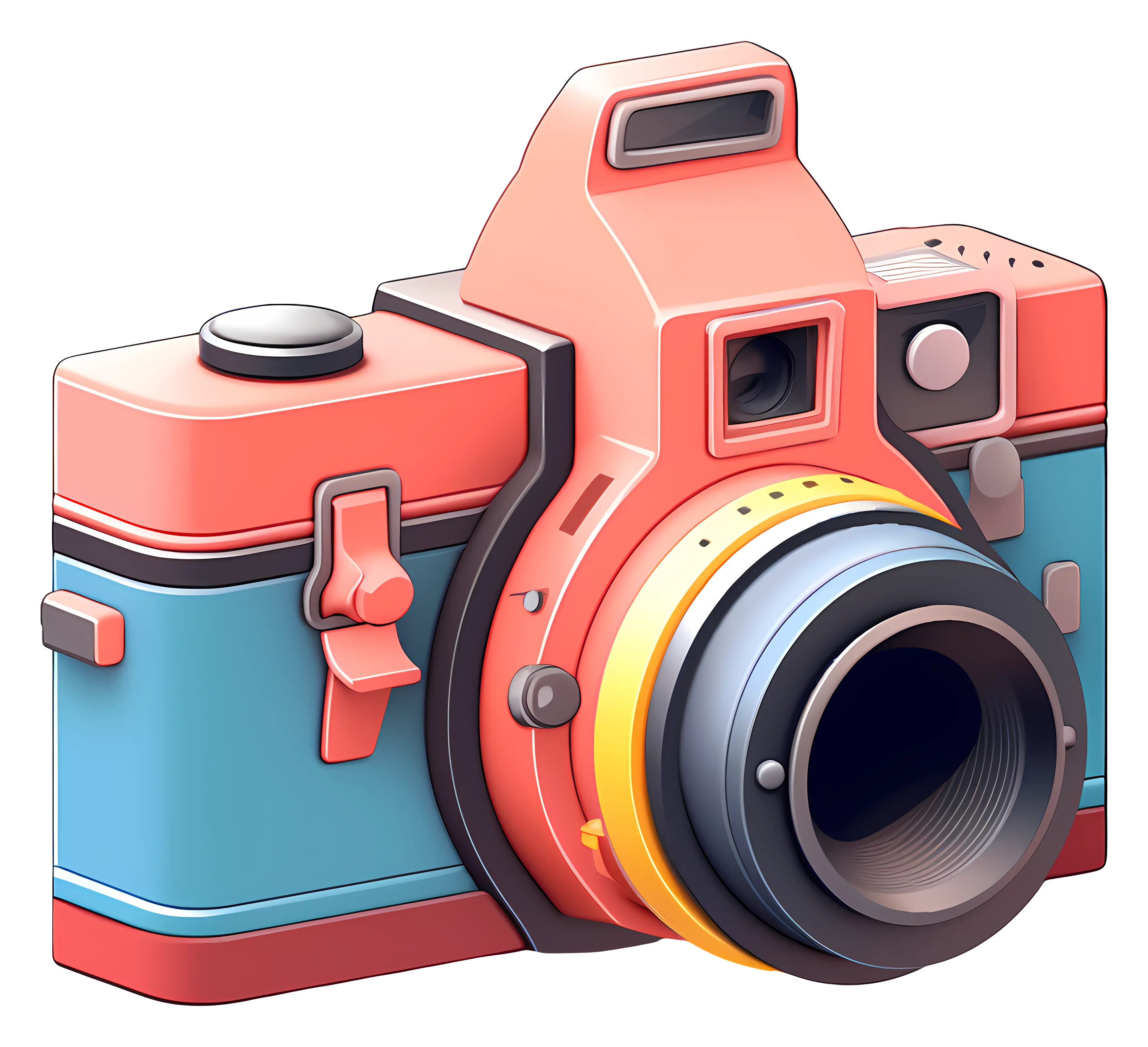 Colorful Vintage Camera in Retro Style