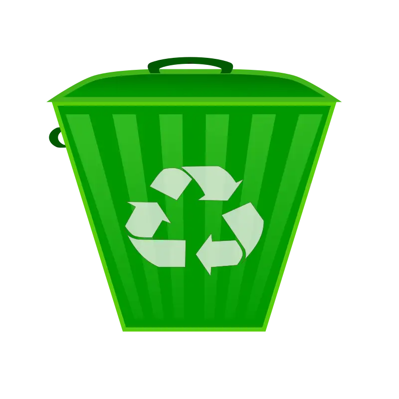 Green Recycling Bin with Eco Symbol
