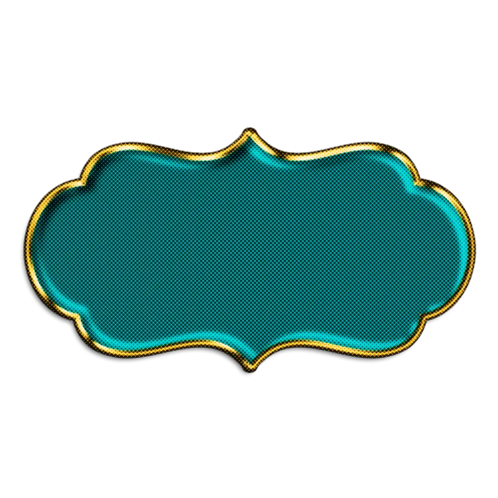Decorative Label with Golden Border Design