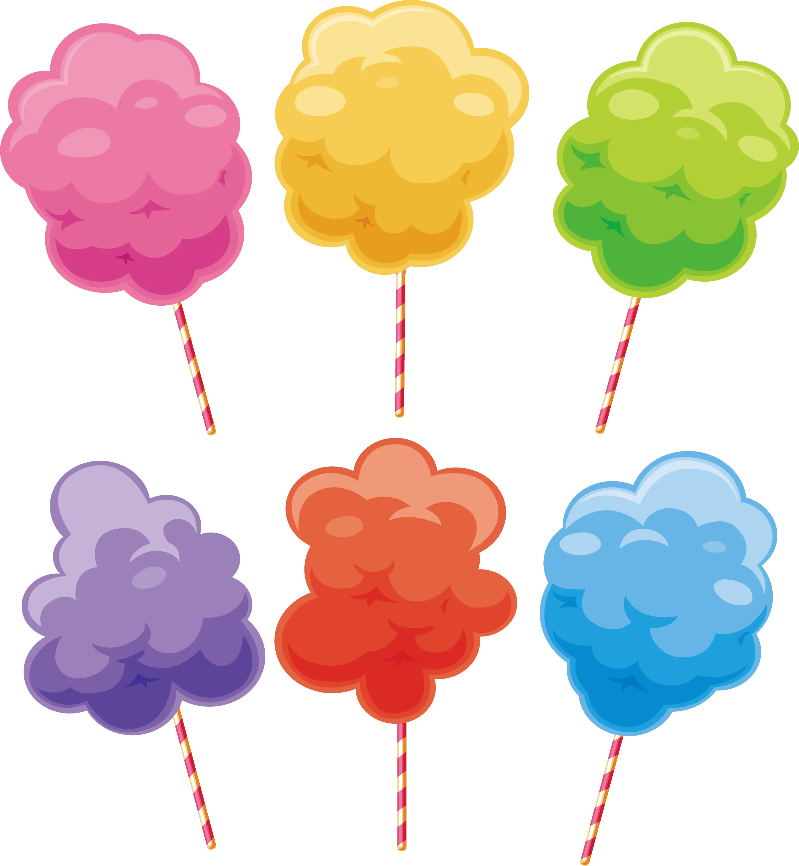 Colorful Cotton Candy Sticks