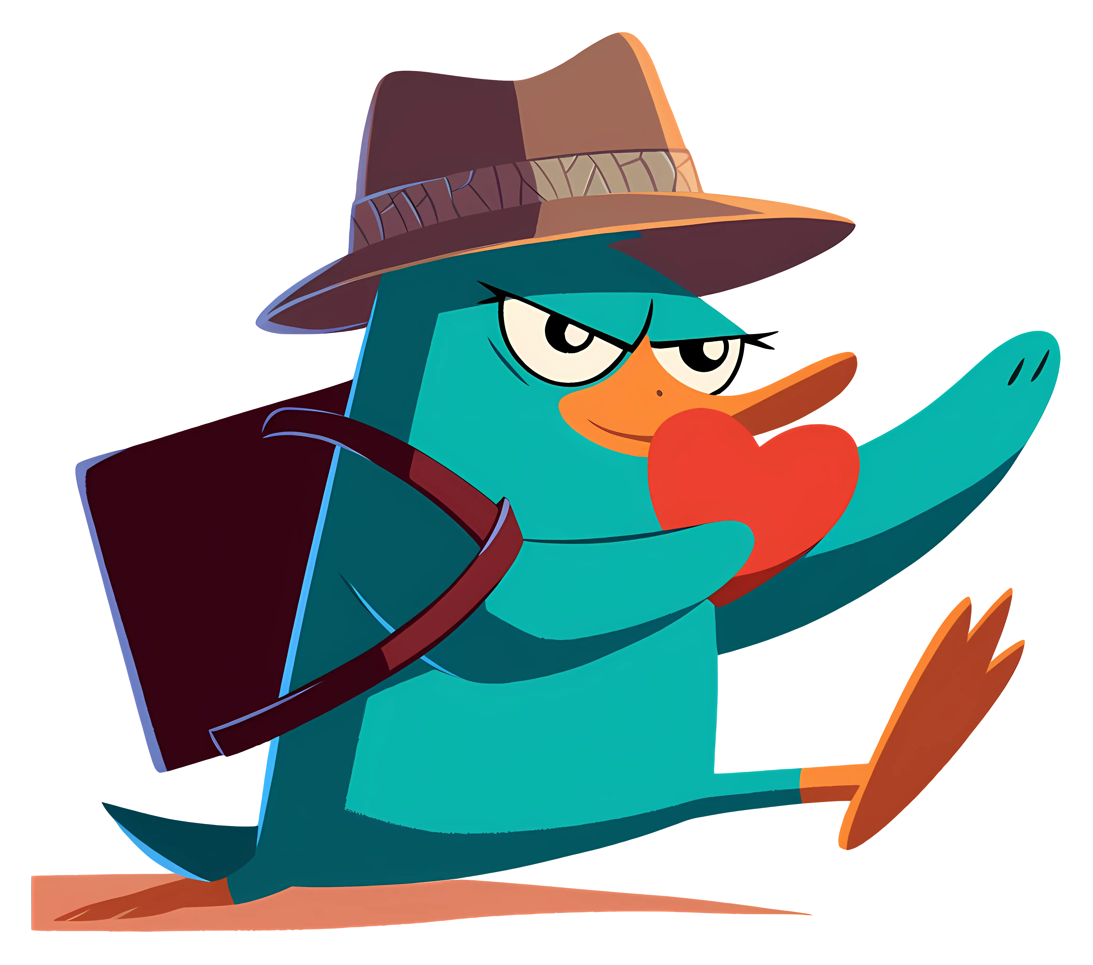 Duck Holding Heart Cartoon