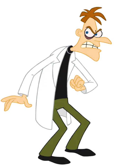 Angry Cartoon Scientist Character