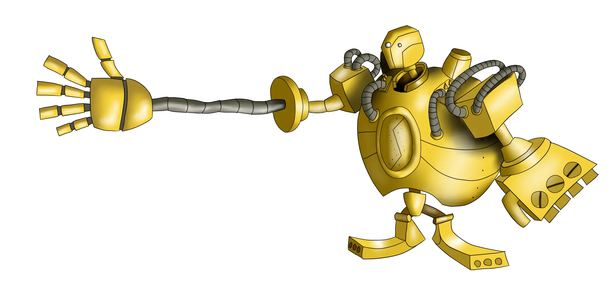 Animated Yellow Robot