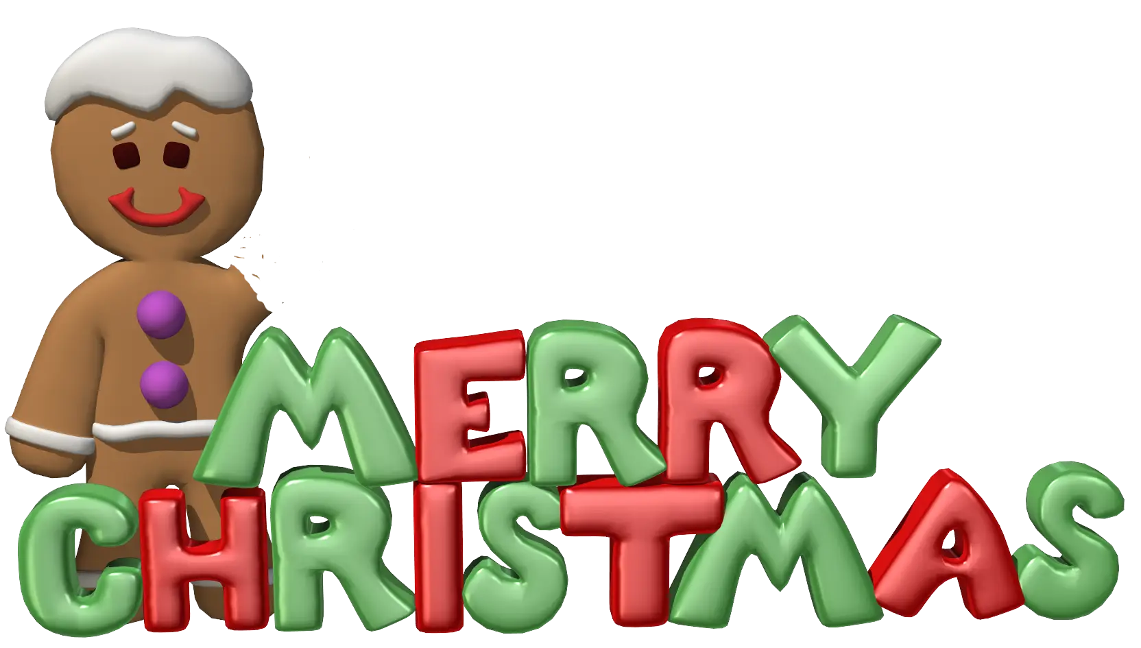 Merry Christmas Greeting with Gingerbread Man