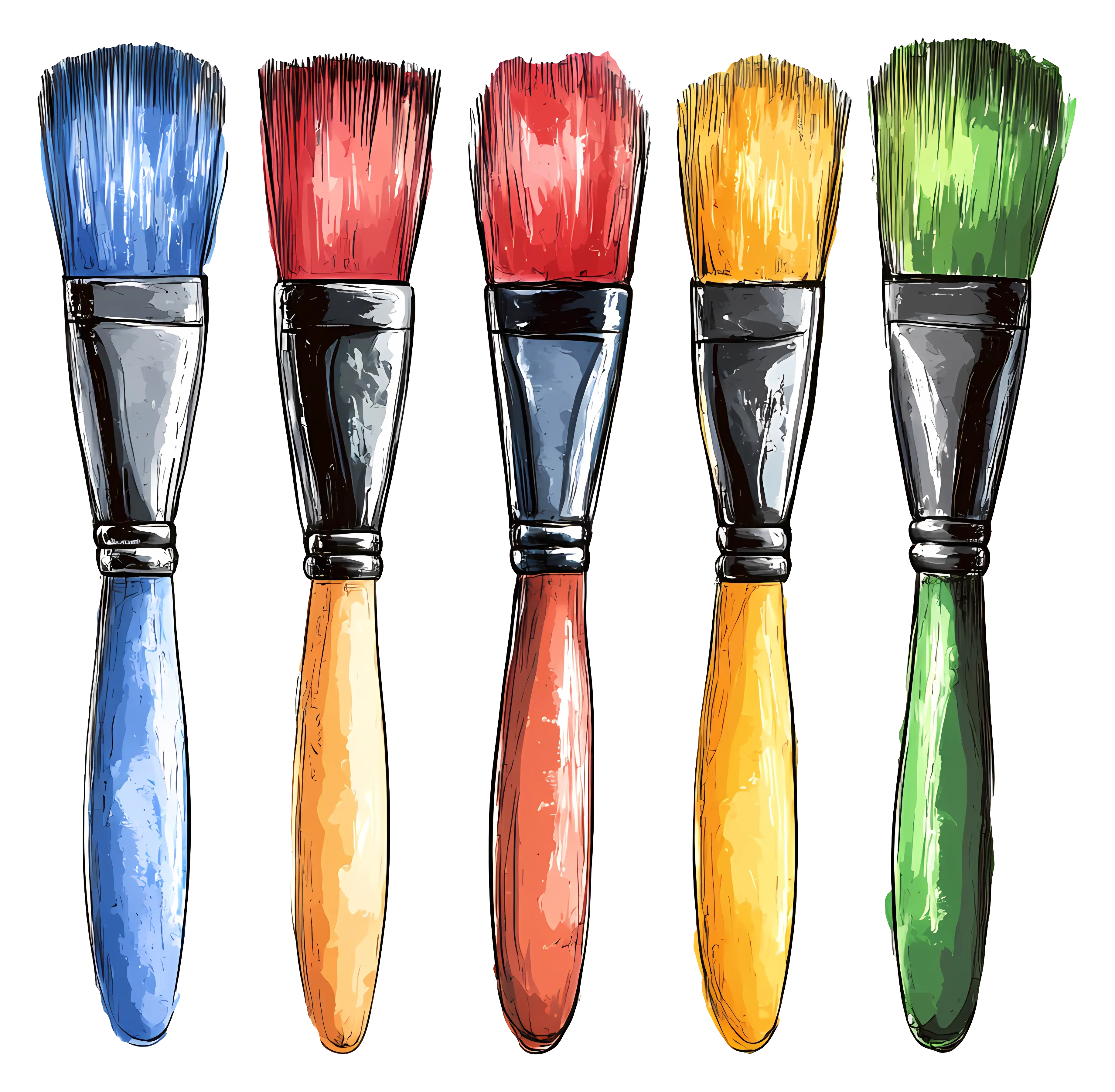 Set of Colorful Paintbrushes