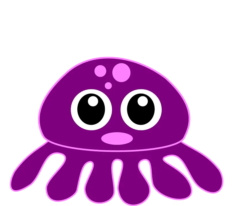 Cute Purple Cartoon Jellyfish