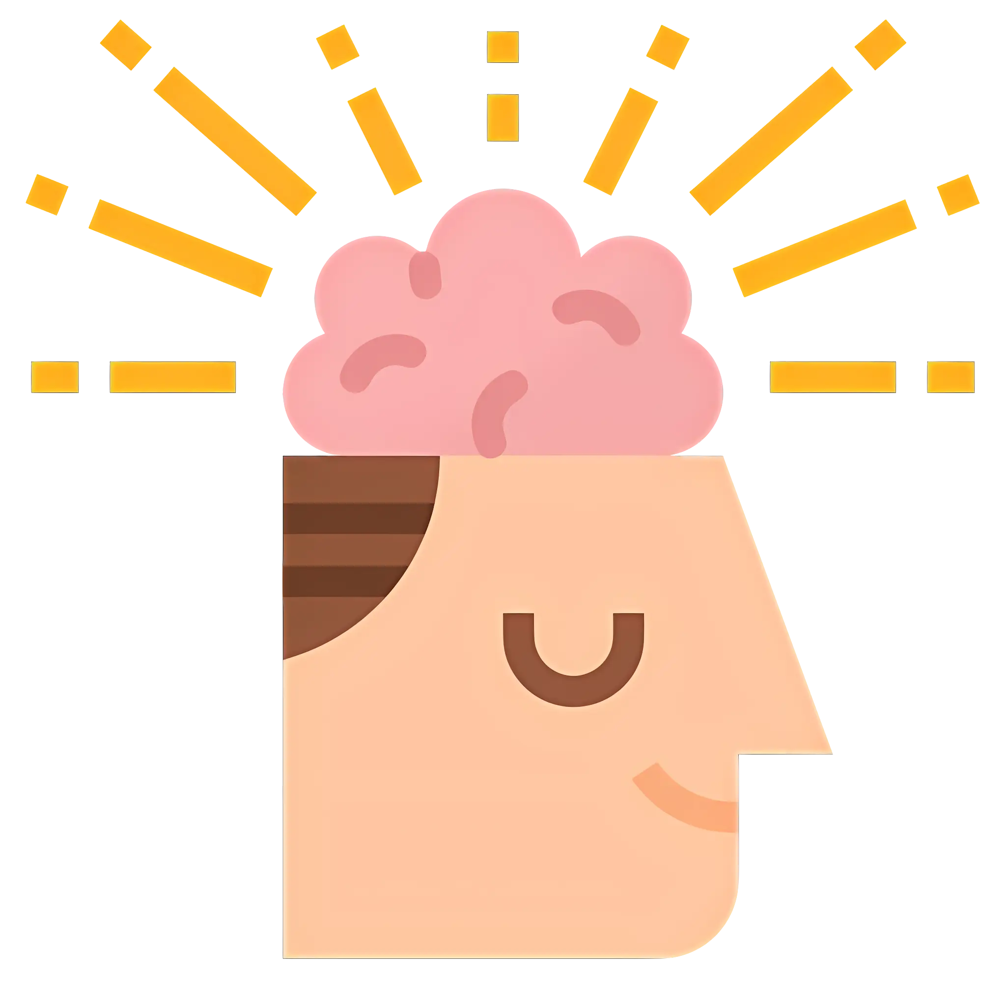 Brain Cartoon Illustration for Education Concept