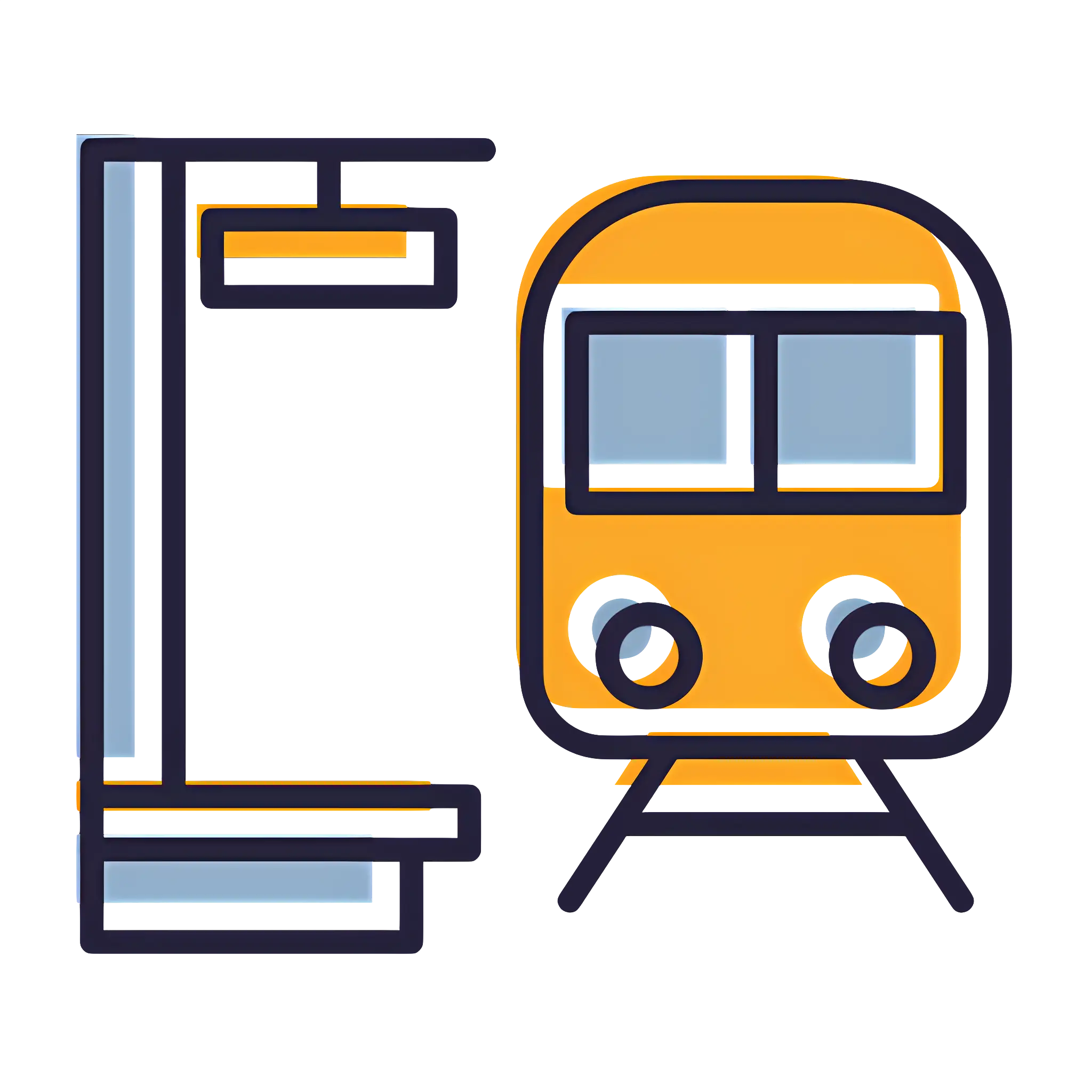 Yellow Train at Station Platform