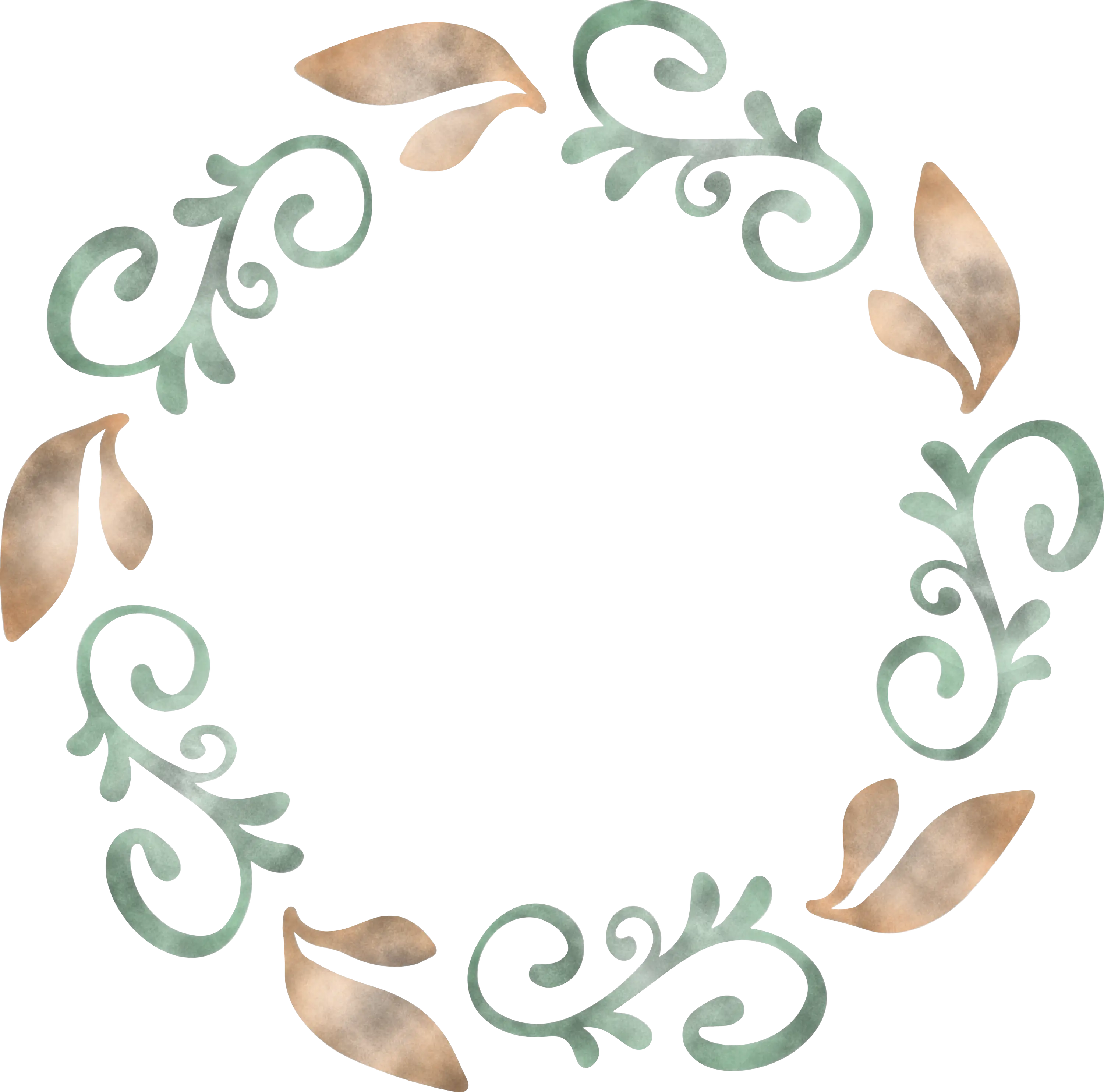Elegant Decorative Leaf Circle Frame