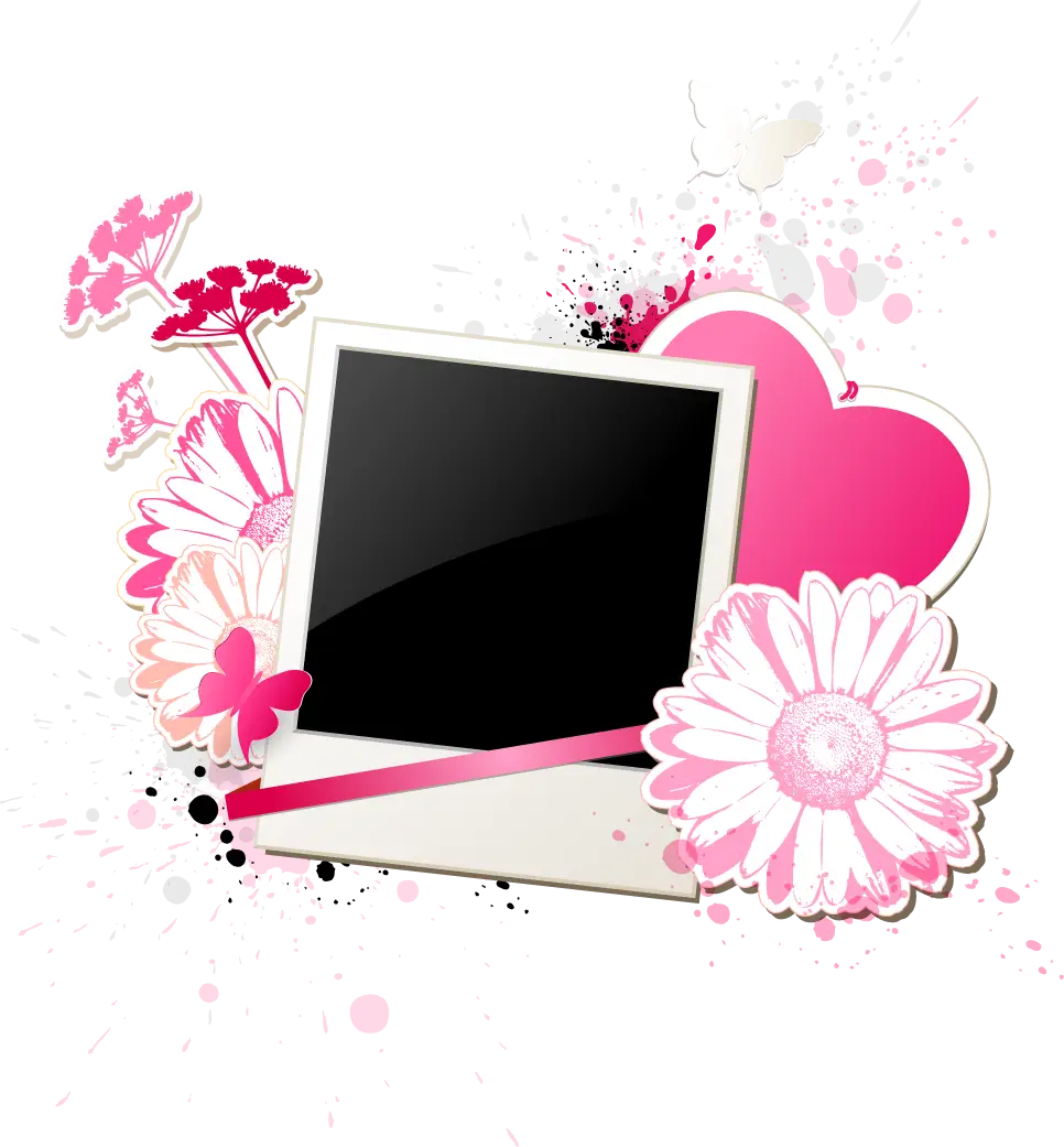 Decorative Photo Frame with Flowers
