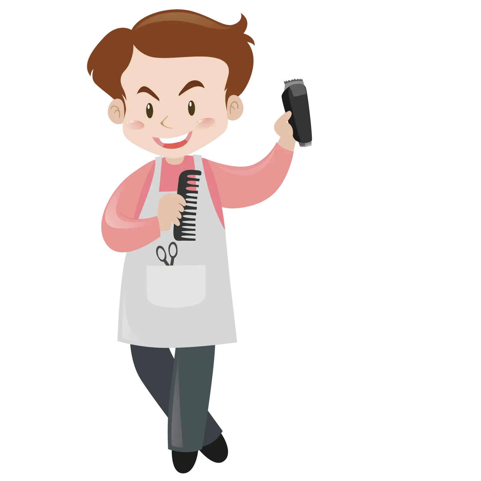 Barber with Tools Illustration