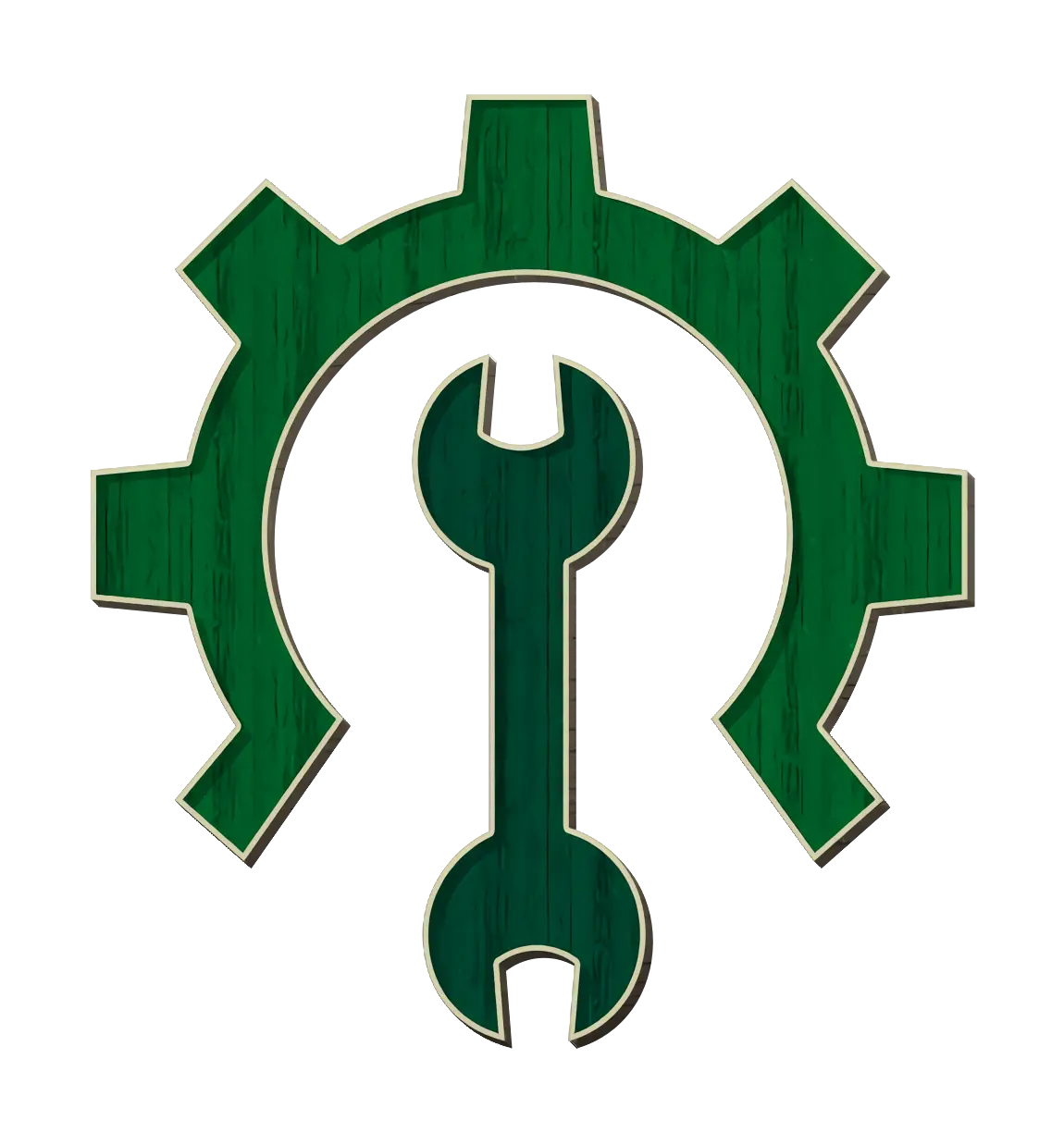 Green Gear and Wrench Symbol