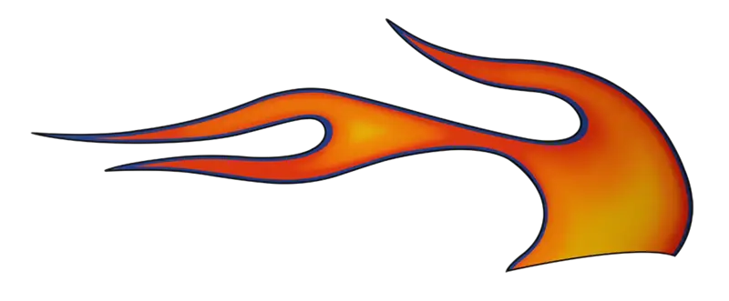 Stylized Orange and Red Flame Design