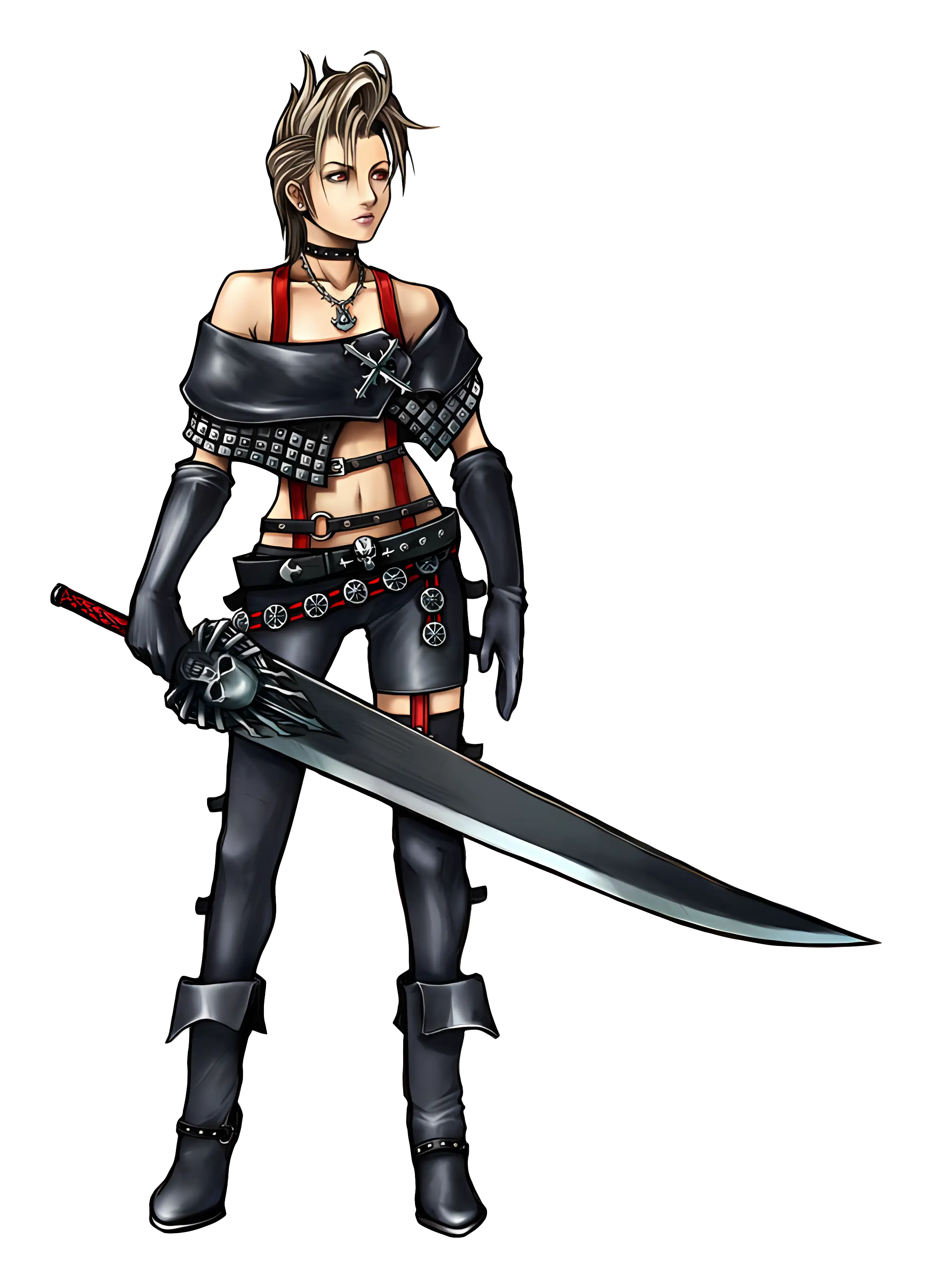Character in Black with Sword