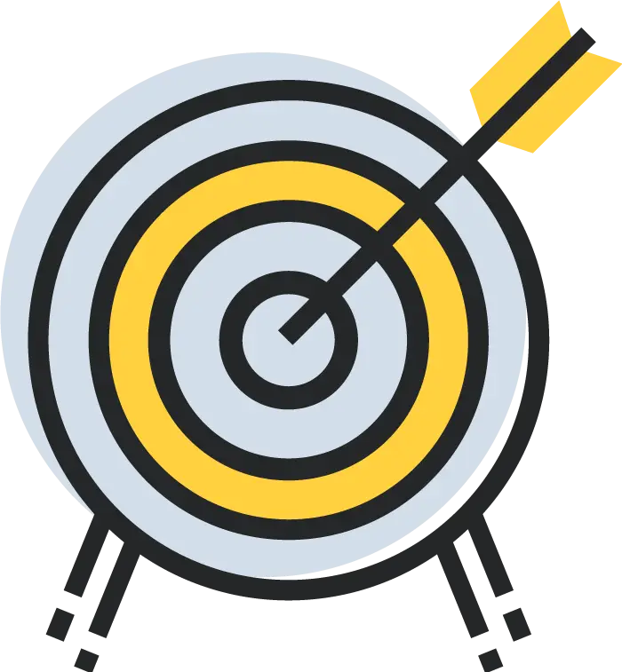 Blue Target with Arrow in Center
