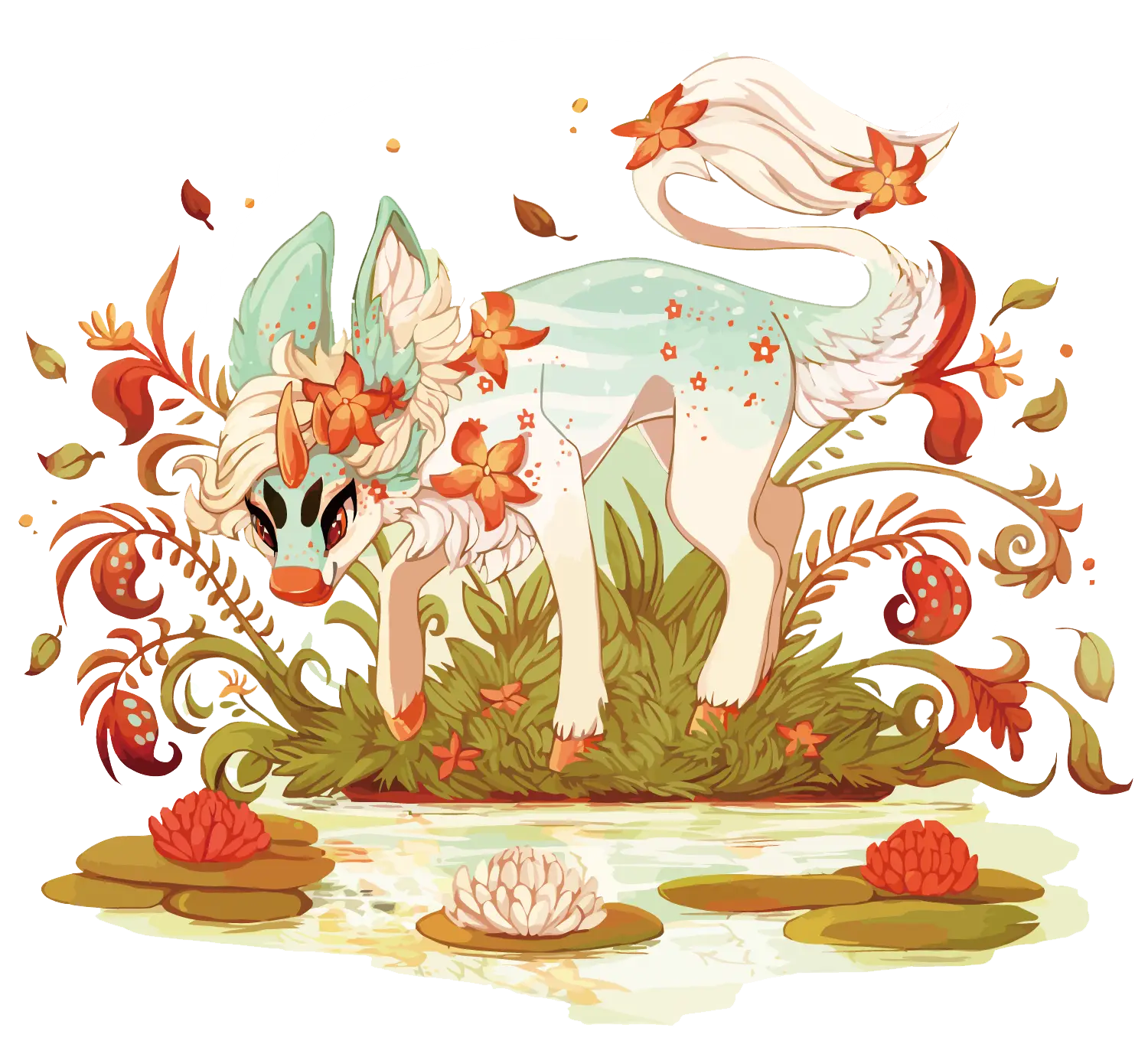 Fantasy Animal in Floral Setting