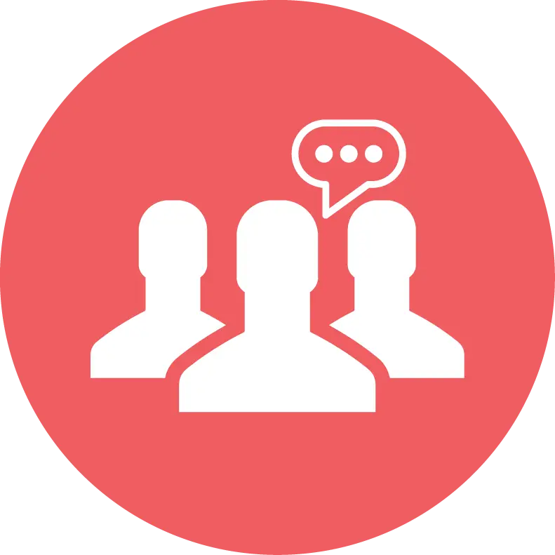 Red Group Icon with Speech Bubble