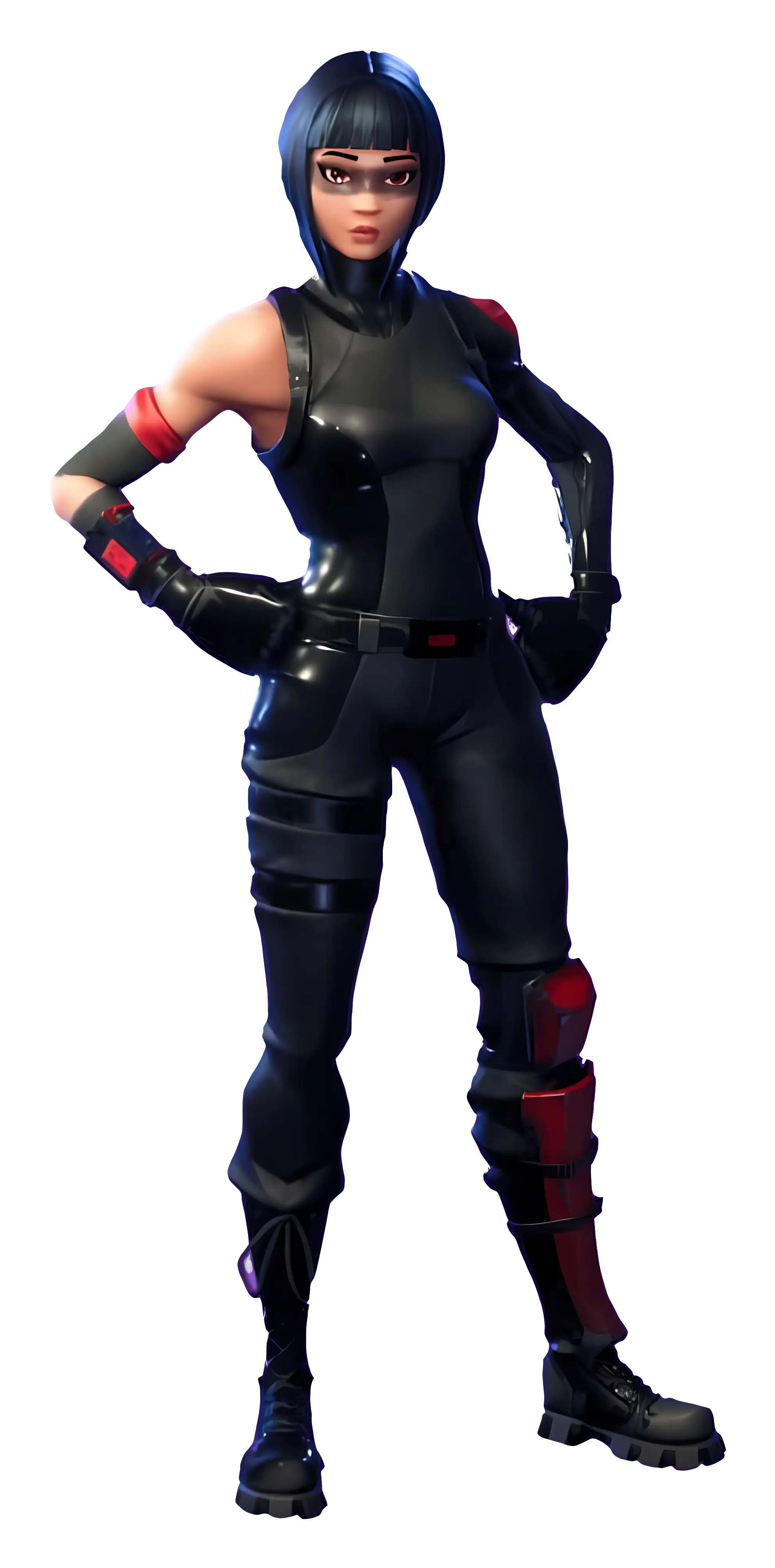 Female Ninja Character in Tactical Black Suit