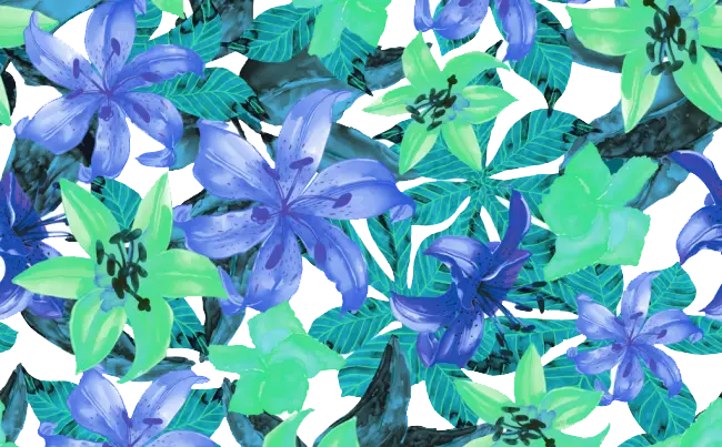 Blue and Green Floral Pattern