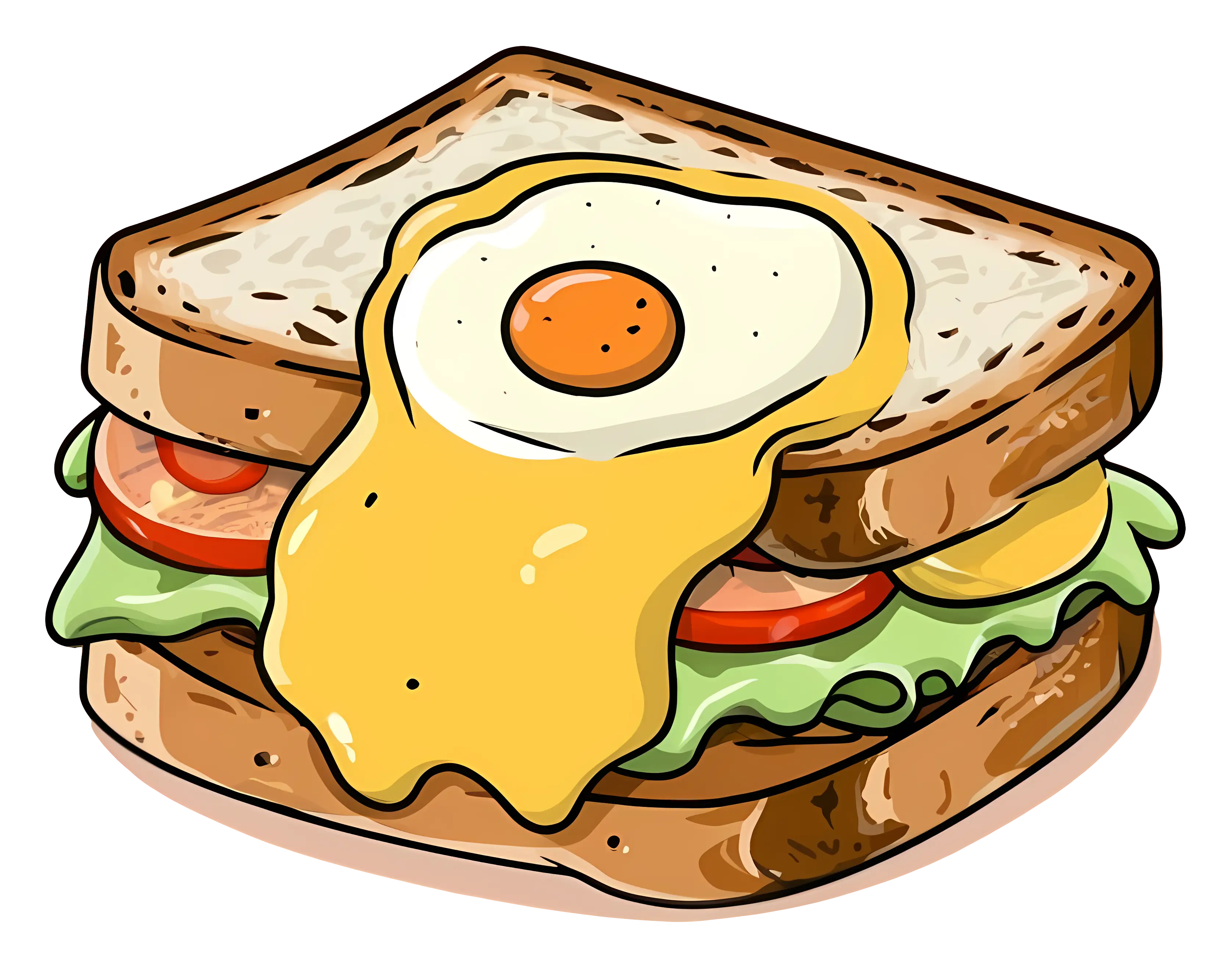 Delicious Sandwich with Egg and Vegetables