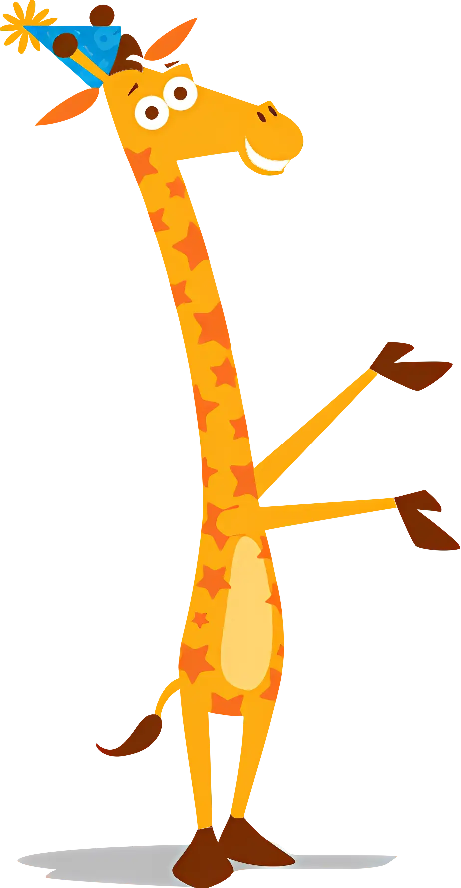 Giraffe Party Cartoon with Hat