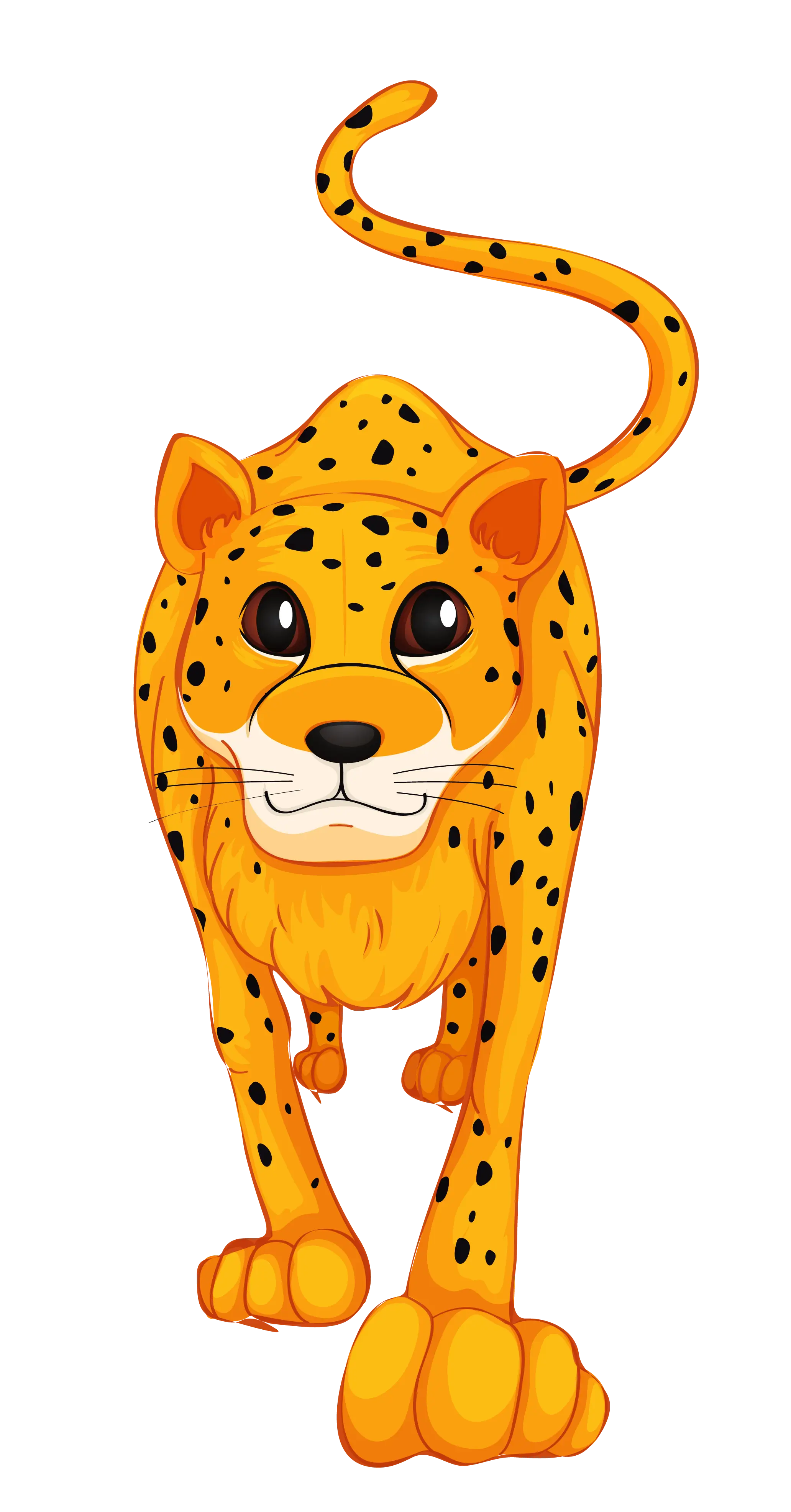 Yellow Cartoon Leopard Illustration
