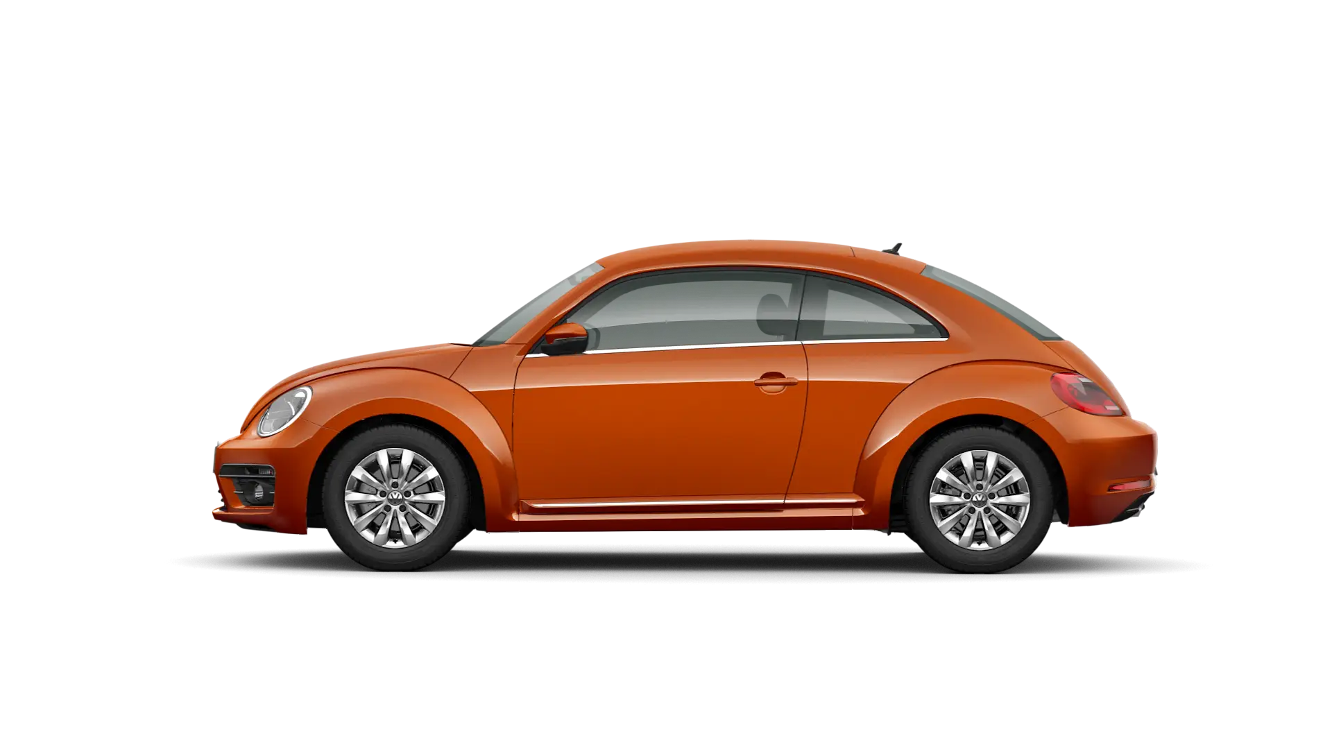 Orange Compact Car Side View