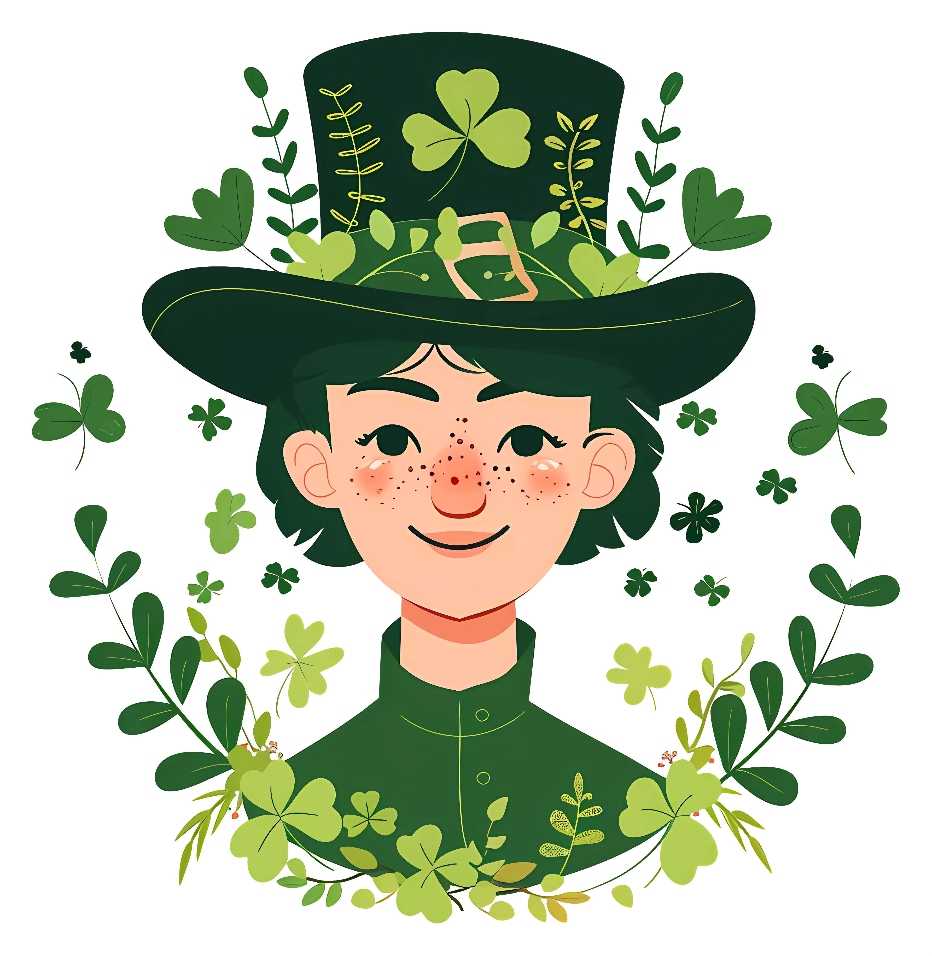 Happy Leprechaun with Green Hat