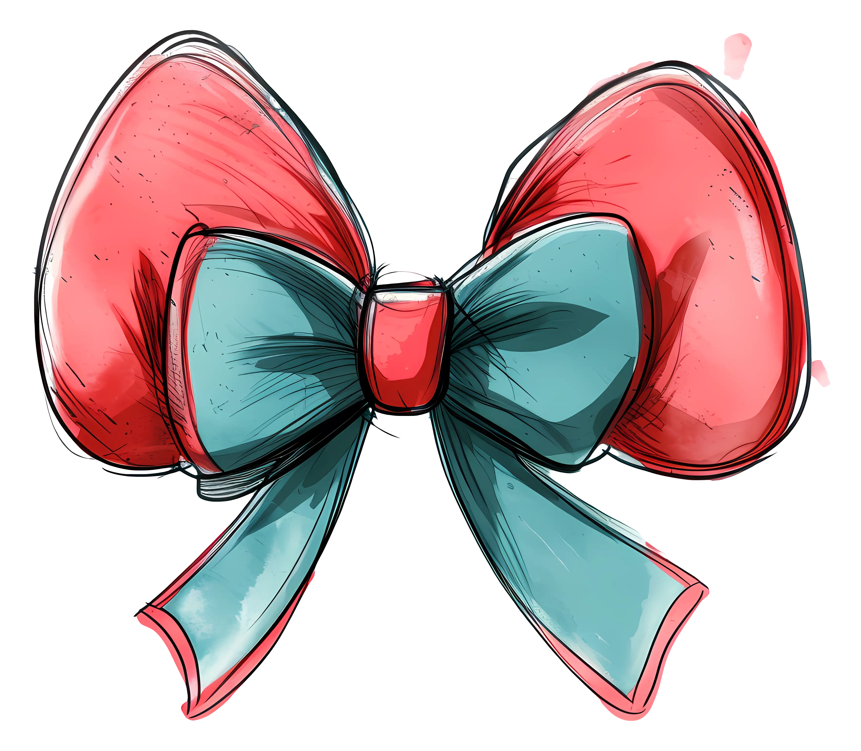 Red and Blue Bow Illustration