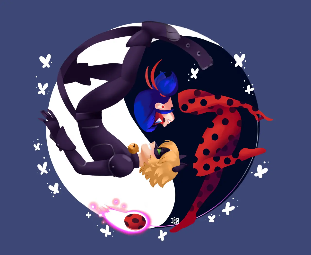 Ladybug and Cat Hero Yin Yang