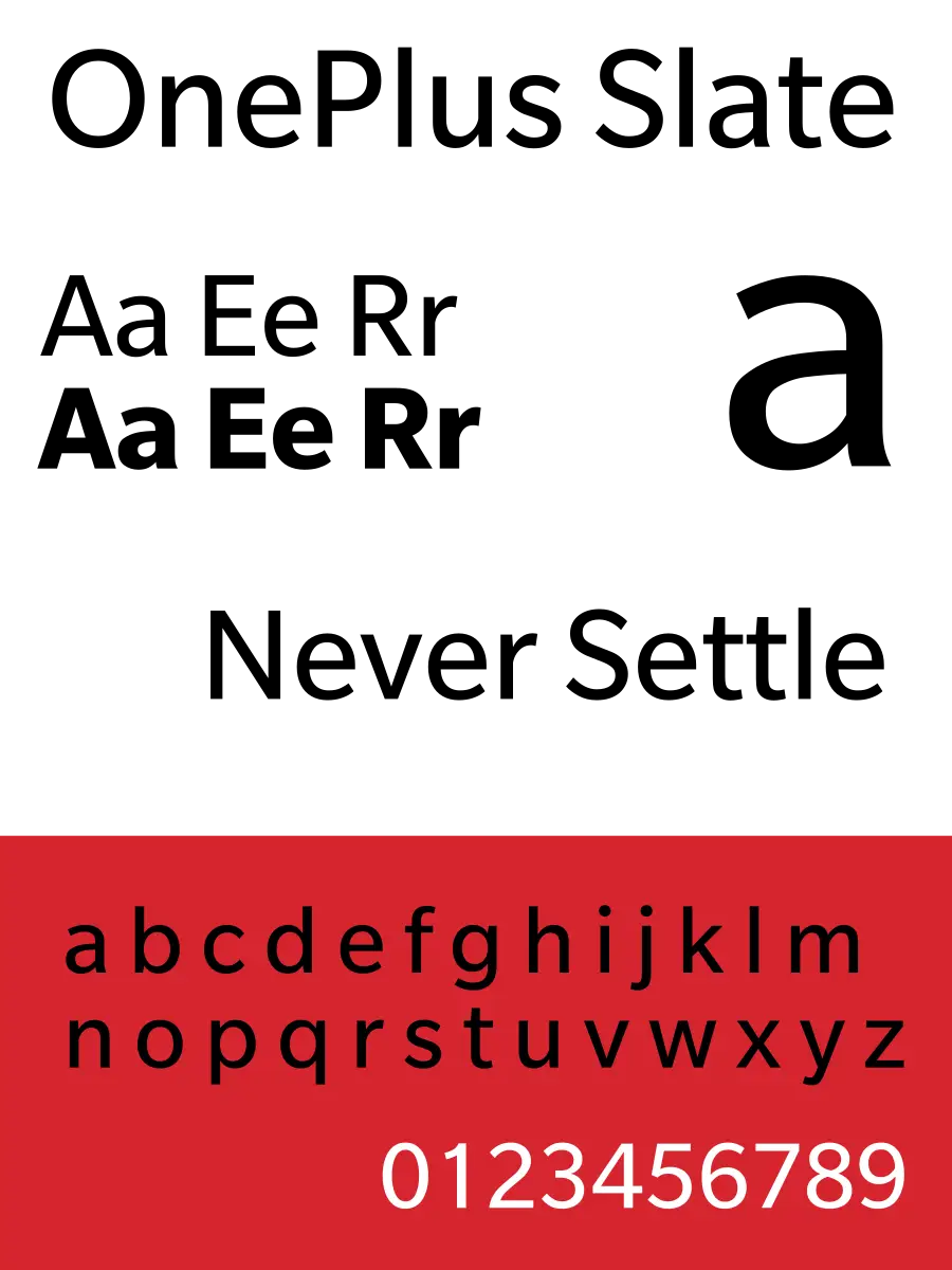 OnePlus Slate Font Sample