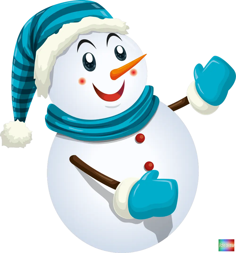 Smiling Snowman Wearing Winter Accessories