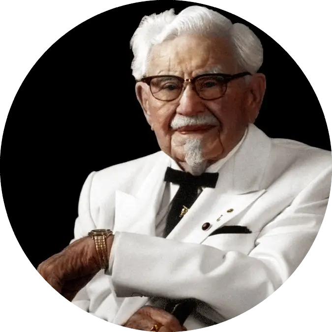 Elderly Man in White Suit with Glasses