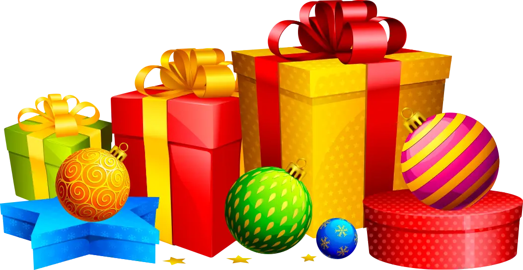 Festive Christmas Gift Boxes and Ornaments