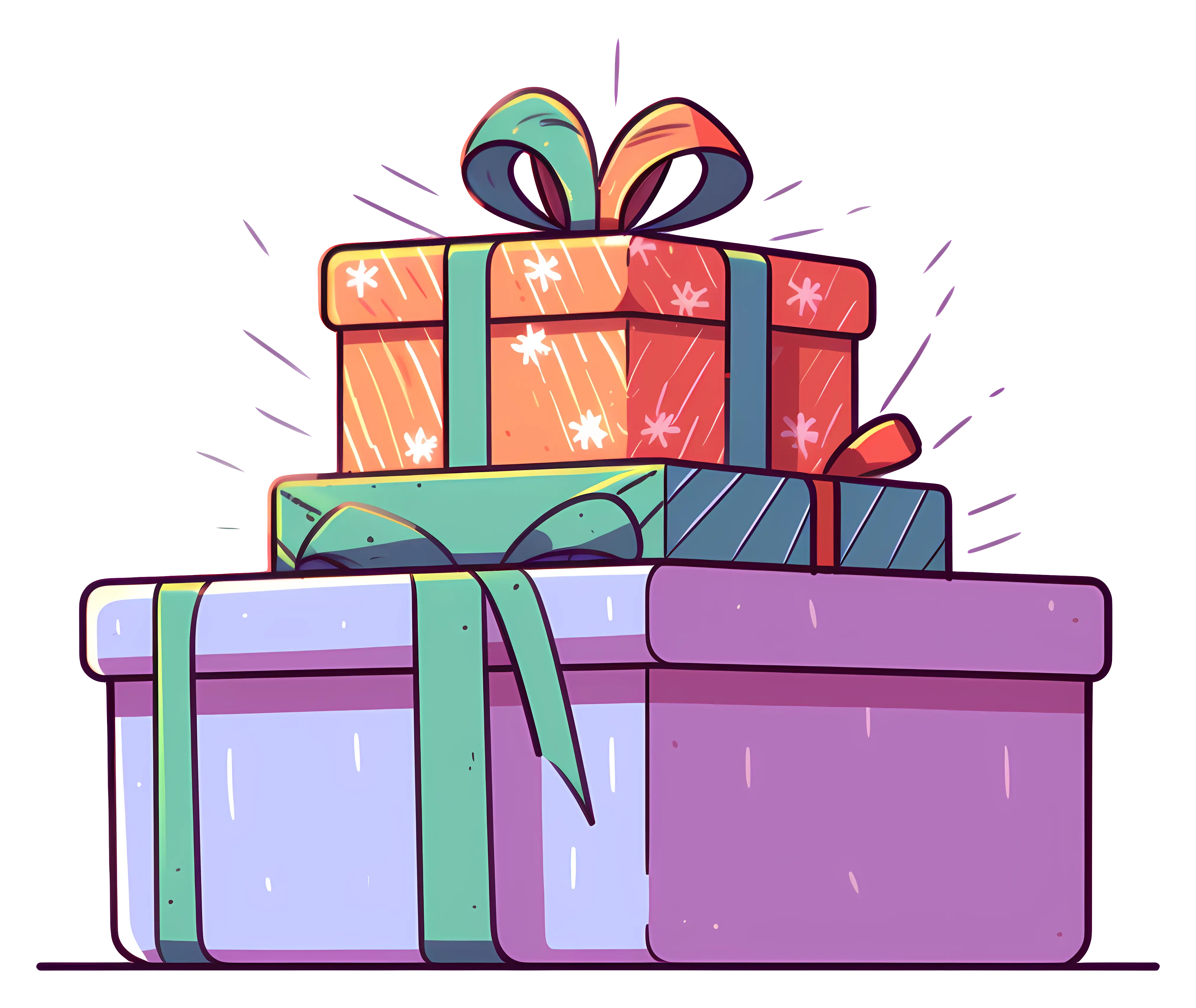 Colorful Stacked Gift Boxes Illustration