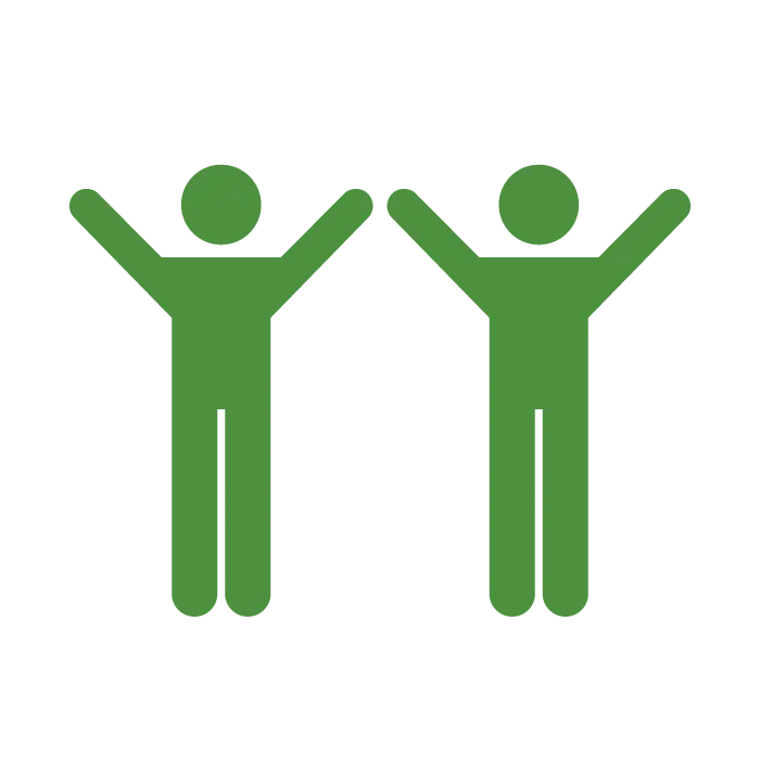 Green Stick Figures Celebrating Icon