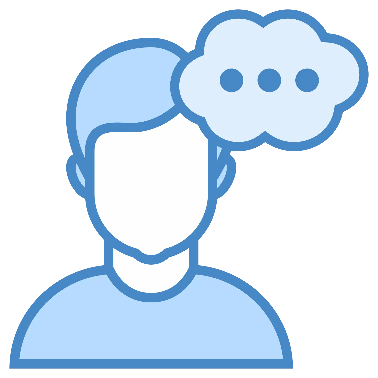 Thinking Icon with Thought Bubble