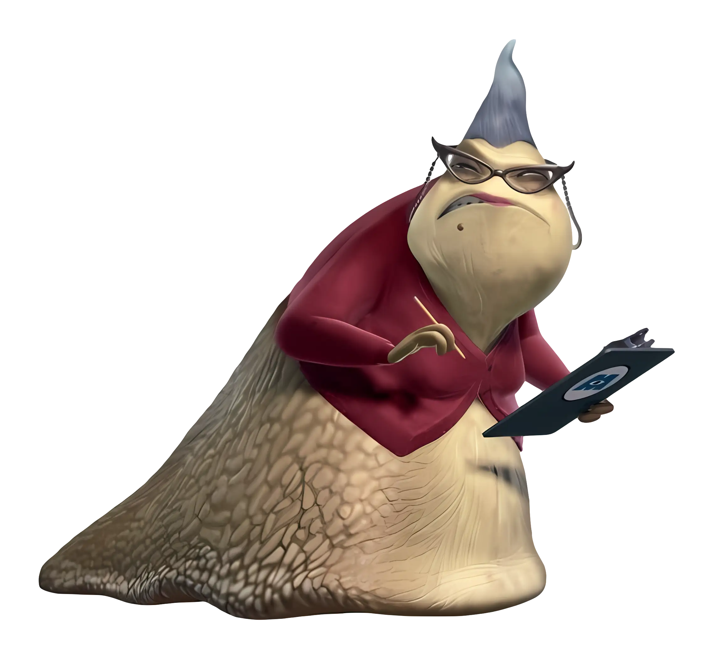 Cartoon Slug with Glasses and Clipboard