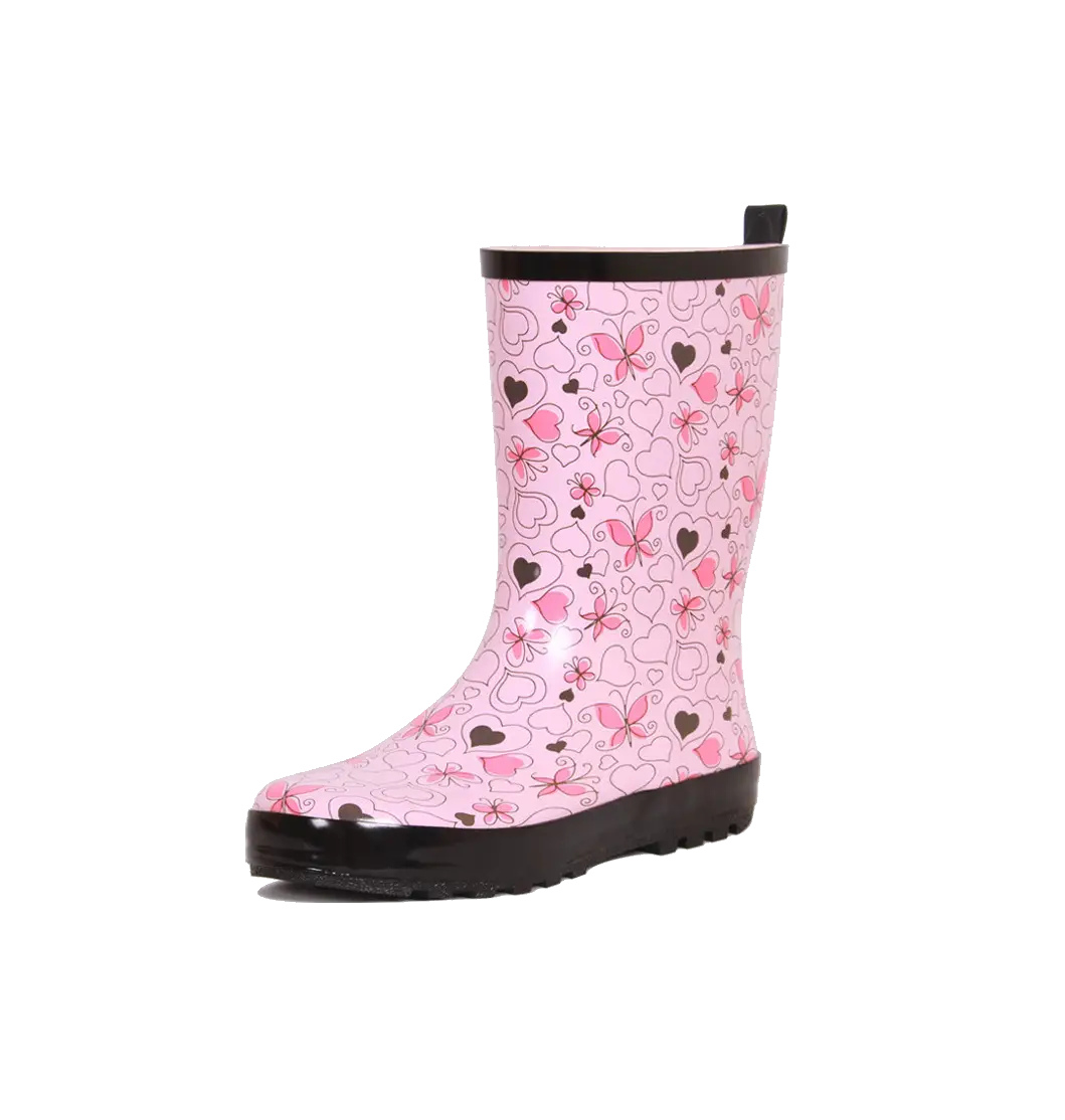 Pink Rain Boot with Cute Patterns