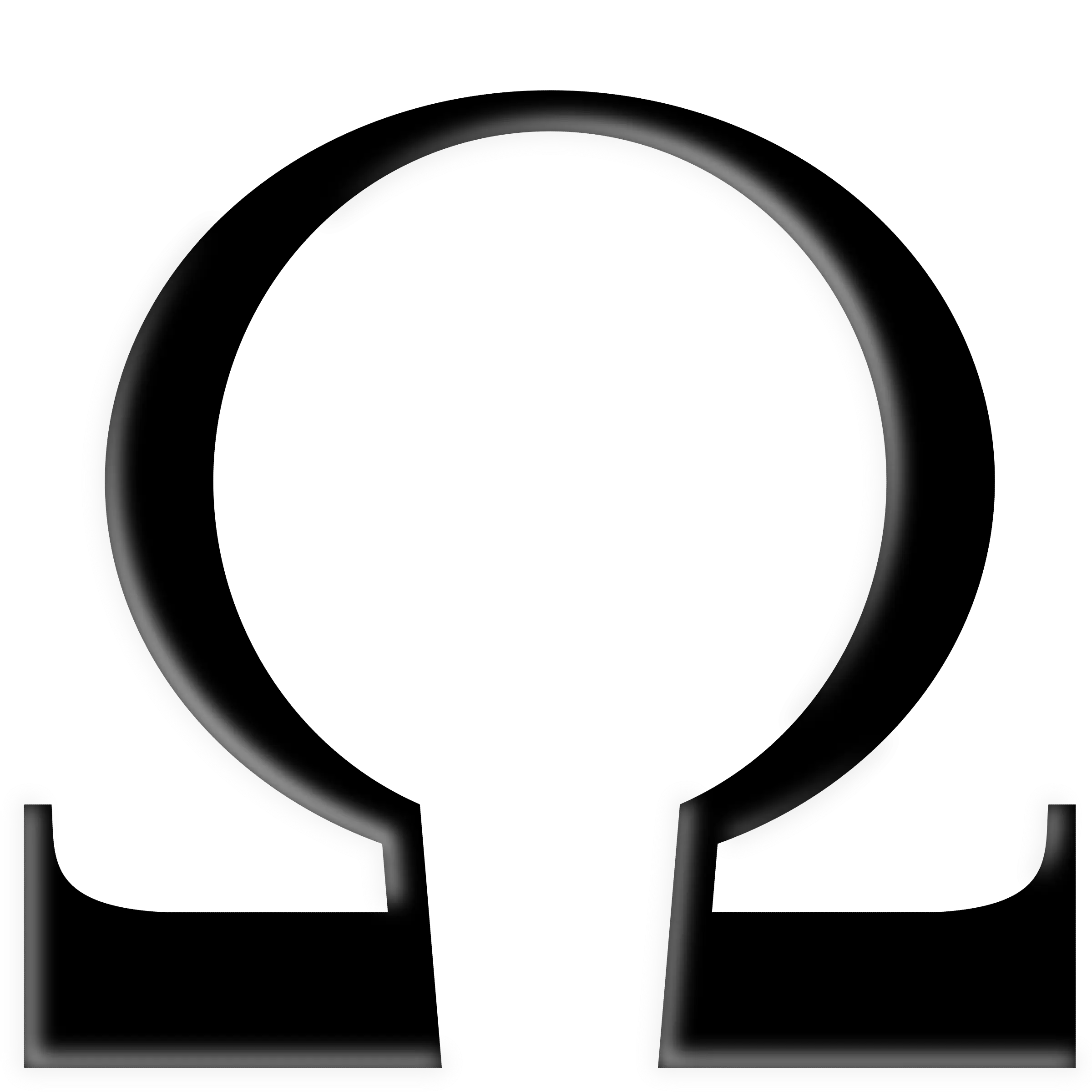 Black Omega Symbol for Representation