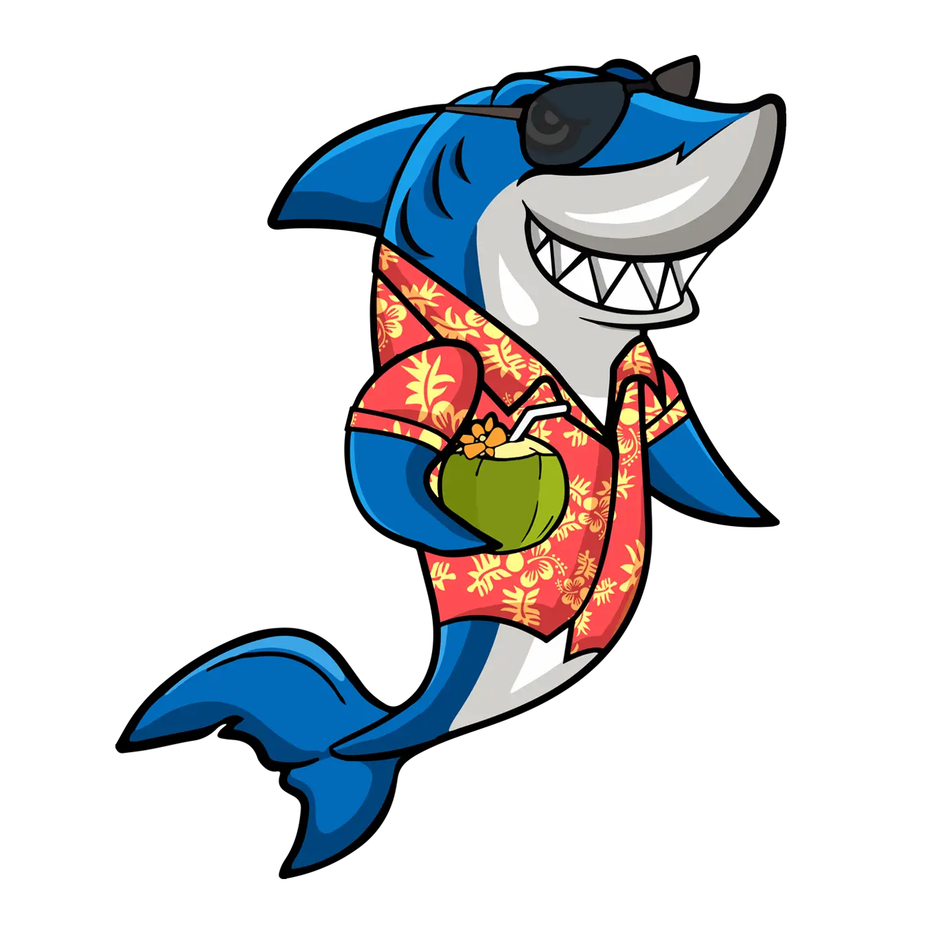 Cool Shark in Hawaiian Shirt