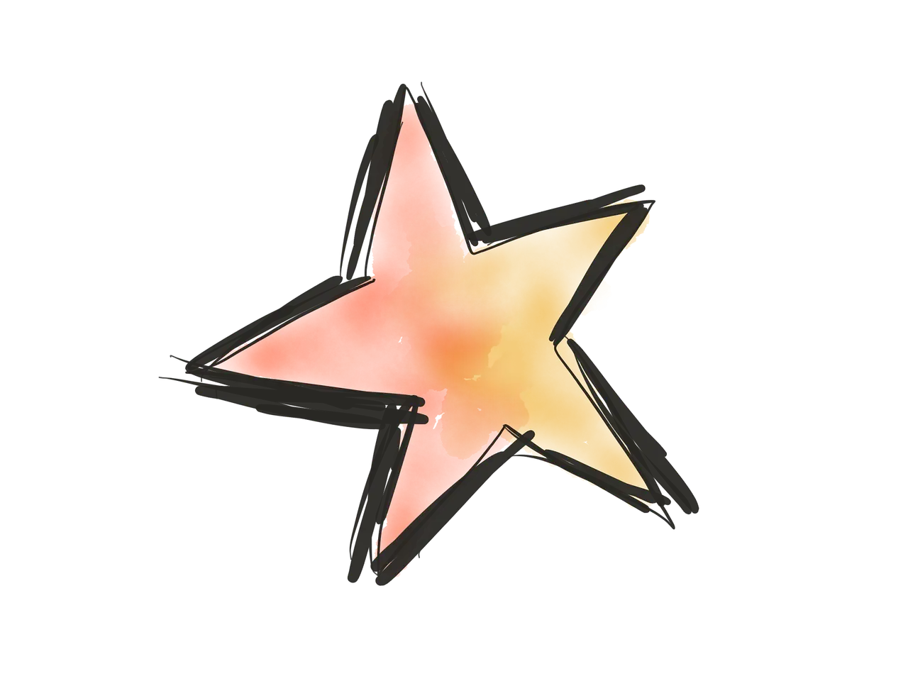 Orange Sketch Star