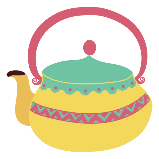 Colorful Teapot Illustration with Patterns
